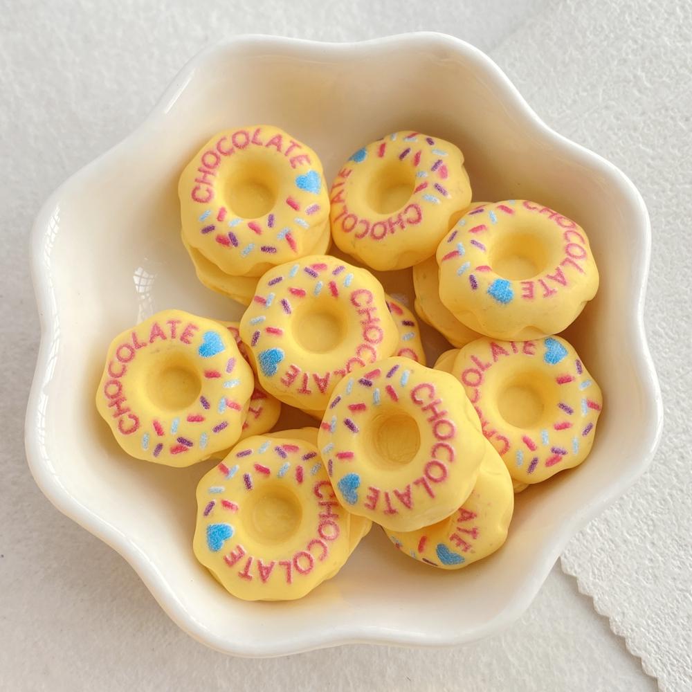 10pcs Mix Resin 3D Sweet Colorful Cartoon Donut Bread Flat back Simulation Foods Scrapbook Figurines DIY Decor Crafts
