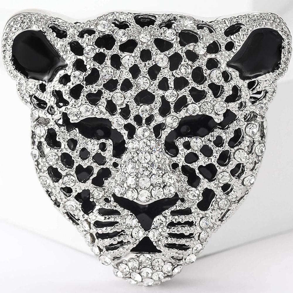 Męska Kryształowa Broszka Pin Leopard Dżetowa Broszka Gepard Biżuteria na Imprezę Prezenty