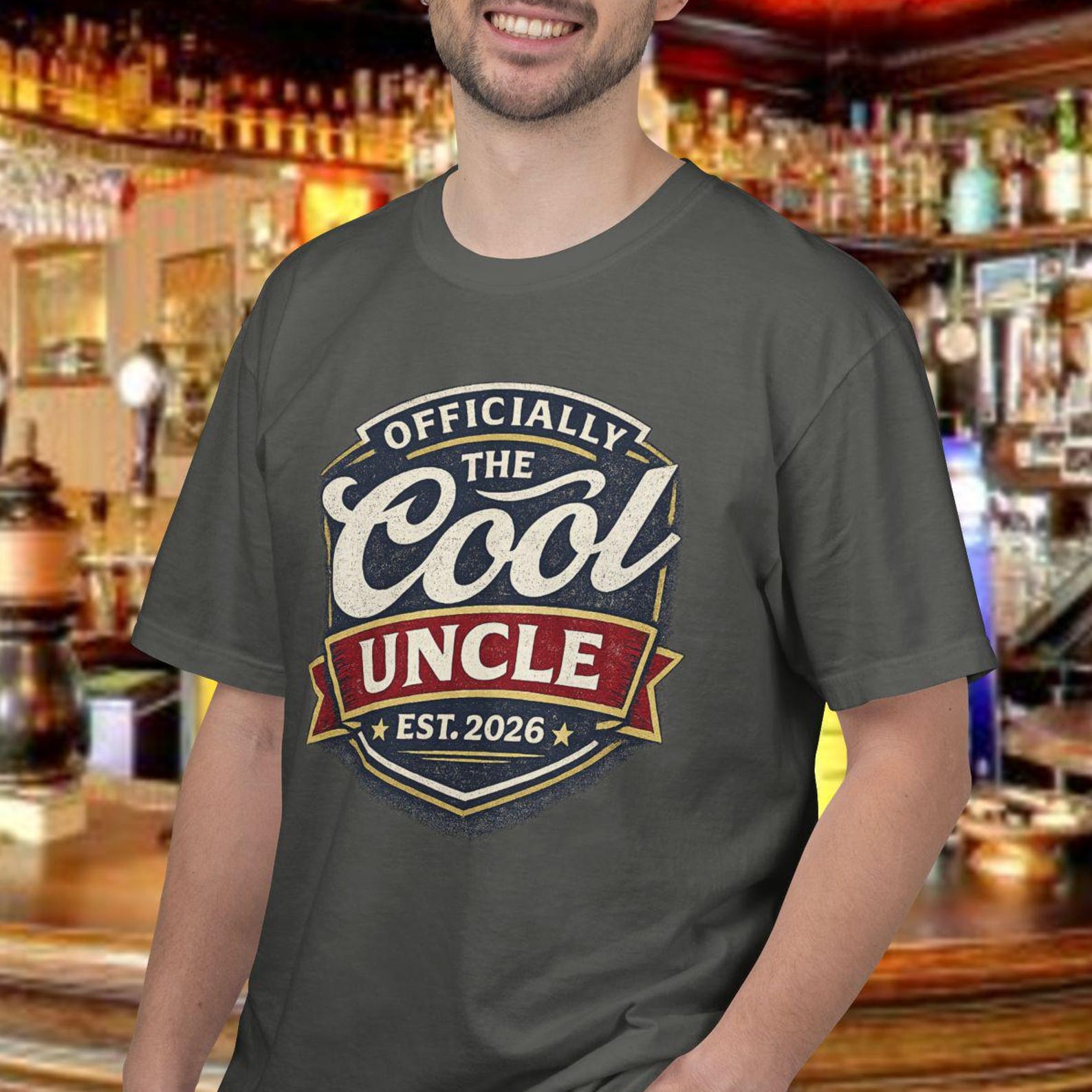 Officially The Cool Uncle 2026 Shirt, Comfort Colors Uncle To Be Tee, Pregnancy AnnouncemenT shirt, New Uncle Gift, Baby Reveal T shirt M