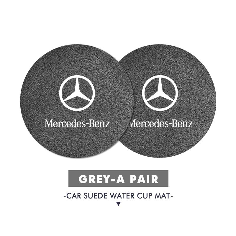 2pcs Car Coasters Anti-Slip Pad Cup Holder Mat Accessories For Mercedes Benz AMG A C E S G Class W201 W210 W108 W204 W205 W203 LU3