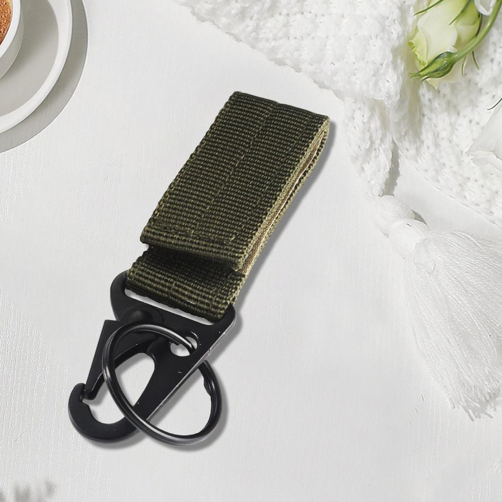 Taktischer Schlüsselanhänger Gürtelhalter Nylon Gurtband Schnalle Karabiner Molle Gürtelclip Schlüsselschnalle Geeignet für Outdoor-Sportarten