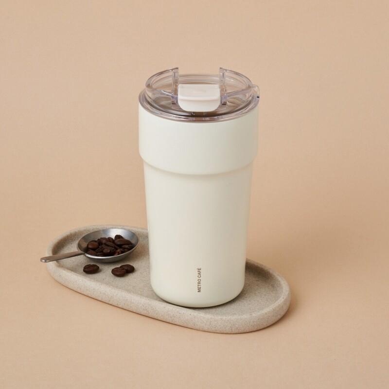 LocknLock Metro Cafe Ceramic Stainless Steel Vacuum Tumbler Coffee Mug 500ml Premium Insulated Bottle