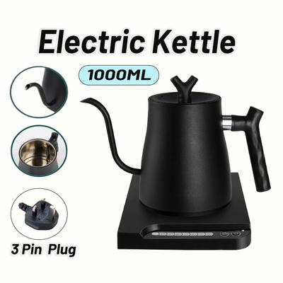 1L Large Capacity Electric Kettle 304 Stainless Steel Electric Coffee Pot Household Touch Control Boiling Water Teakettle