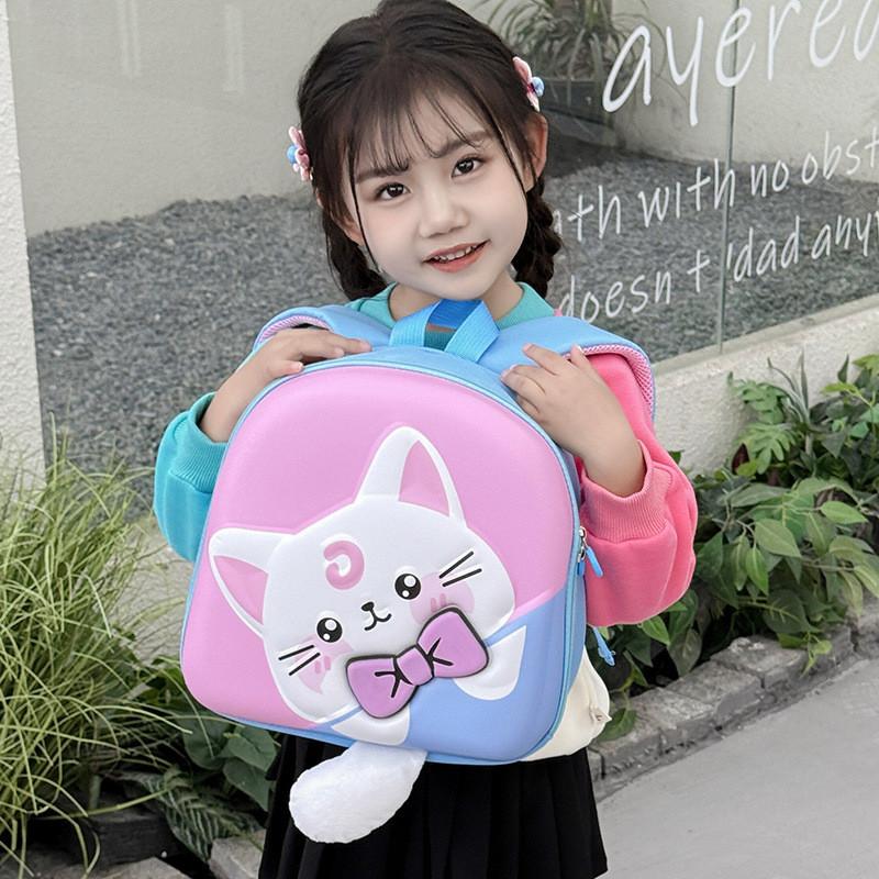 Cat Big Tailed Childrens Backpack Oxford Cloth Eggshell Bag Kindergarten For