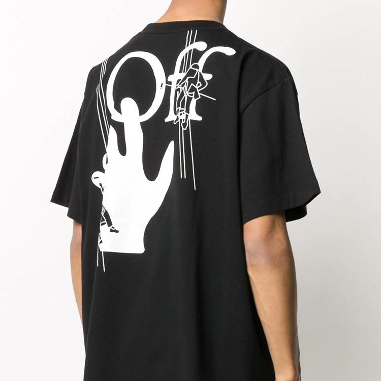 Off-White Pattern Printing Short Sleeve Black Men's OMAA038E20JER0011001