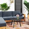 70cm Round Coffee Table, Outdoor Garden Table with Non-Slip Foot Pads and Metal Frame for Garden.Terrace. Balcony. Living Room. Black