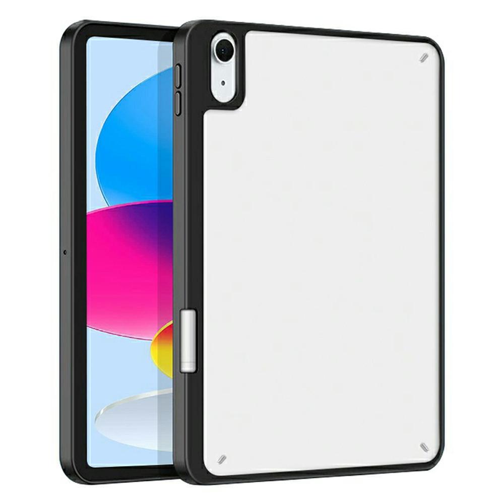 For iPad (2025)/iPad 10.9 (2022) Case Acrylic+PC Matte Tablet Cover with Pencil Holder