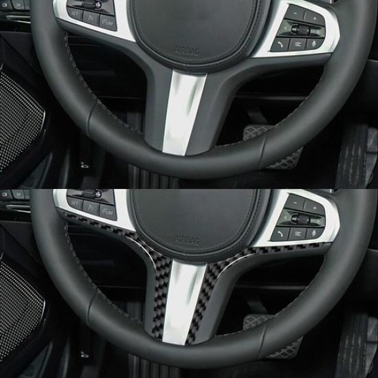 2pcs Carbon Fiber Car Front Steering Wheel Sheet Cover For BMW Z4 G29 -