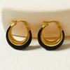 Retro Circle Glue-dropping Earrings for Women with Light Luxury High-end Fashion and Versatile Enamel Oil-dropping Earrings