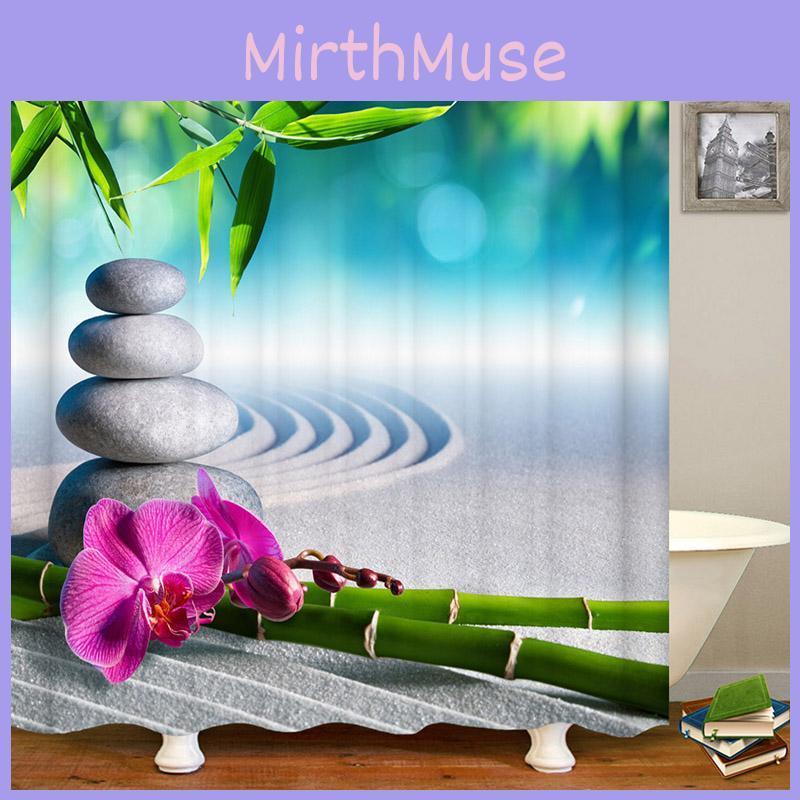 High-quality Bamboo Waterfall Shower Curtain Waterproof Mildewproof And Eco-friendly