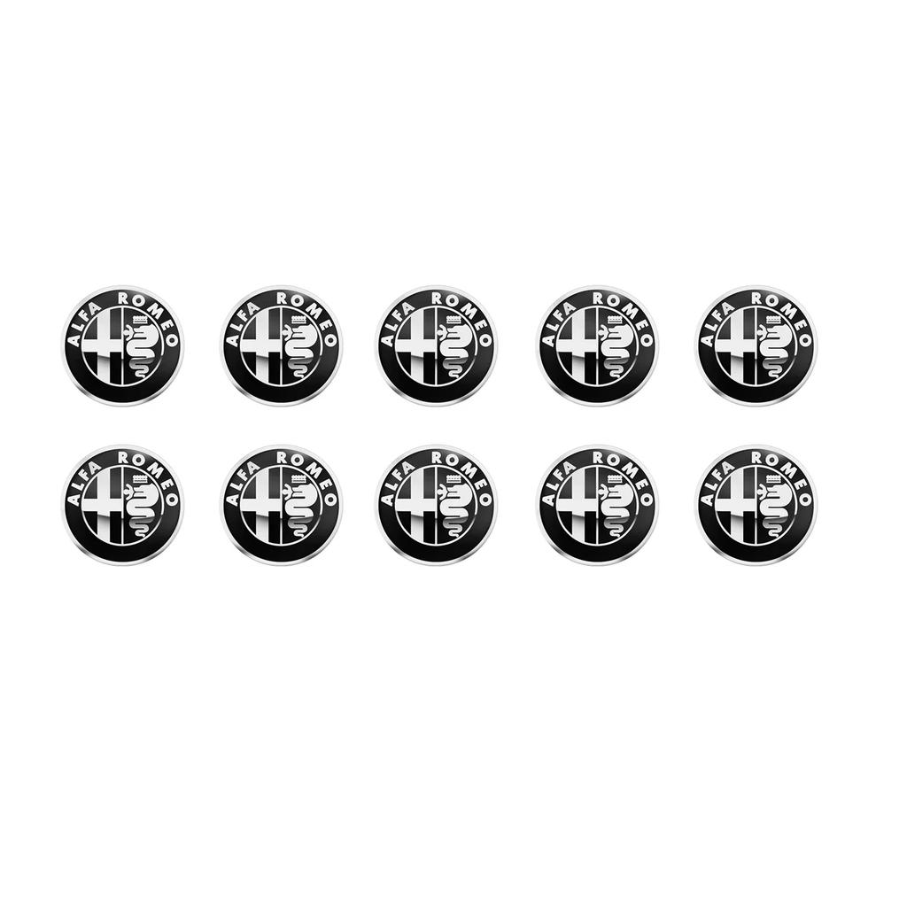 Hub Caps 5/10Pcs 14mm For Alfa Romeo Giulia Stelvio MiTo Giulietta Tonale ALFA Car Logo Remote Key Emblem Sticker Decoration Acc zr0