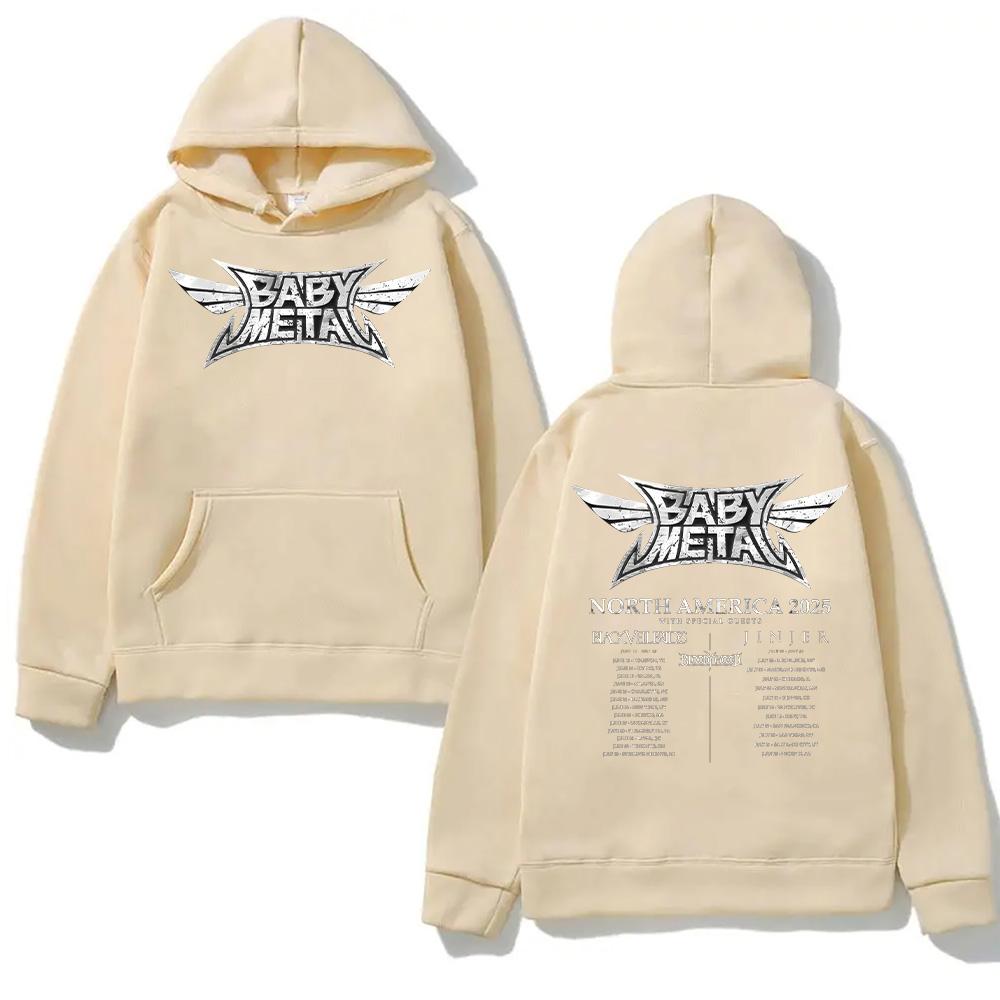 Babymetal Rock Band Hoodies Babymetal North America Tour 2025 Sweatshirt Men's Women Casual Harajuku Clothing Fashion Cotton Tee