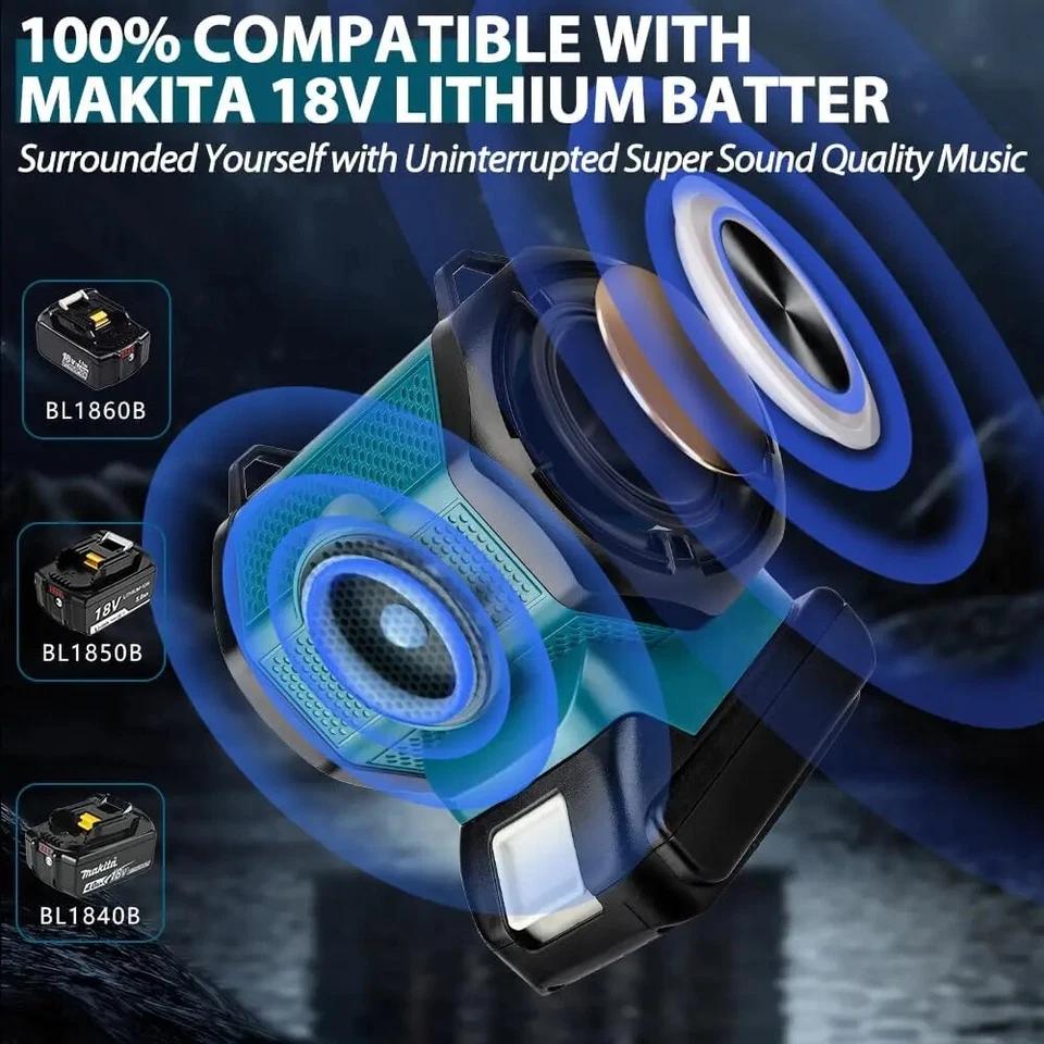Portable Bluetooth Speaker For Makita 18V Lithium Battery Player Loudspeaker Amplifier With USB Type-C Port Charge for Camping