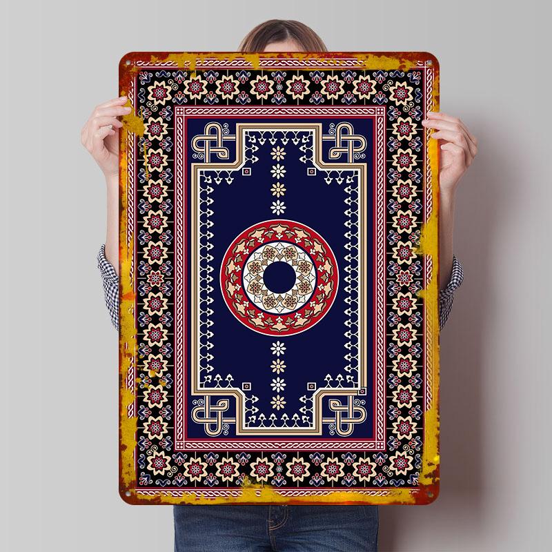 

Persian Rug Design Poster Customized Wall Art Vintage Metal Signs Retro Tin Plaque for Man Cave Coffee Bar Accessories Wand Deko 20x30cm（7.8x11.8inch）
