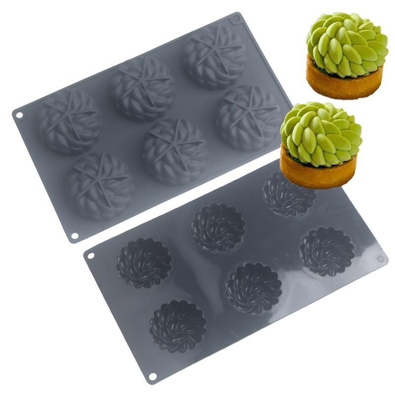 

Белый 6 Даже Санта-Ана Цветочный Торт Силиконовая Форма, облитая пескоструйным муссом DIY