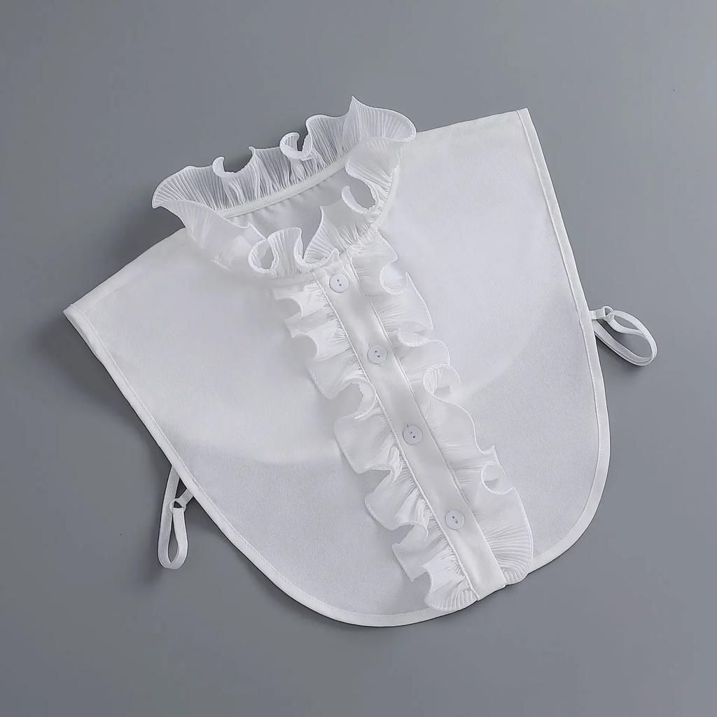 Korean Stand Fake Collar for Women Shirt Front Ties Detachable Collar Stand Dress Sweater False Collar Girls Fuax Cols Accessory