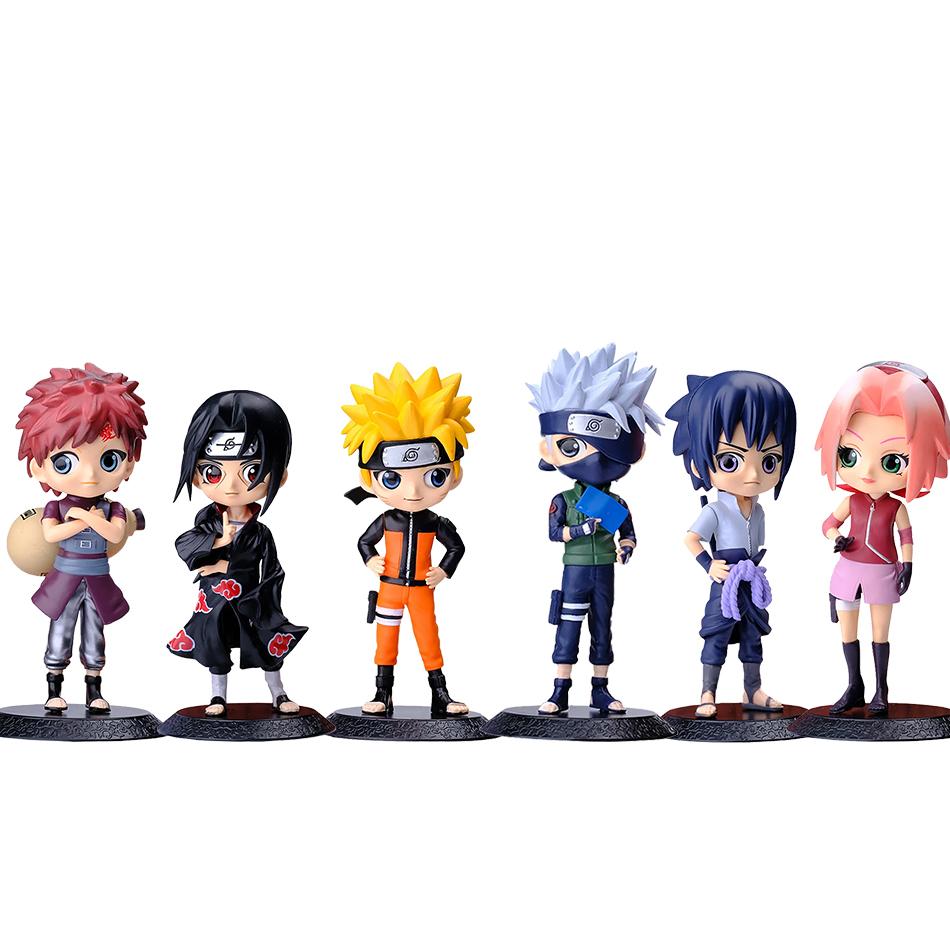 Anime Naruto  Figure 6pcs/set Shippuden Uchiha Sasuke Hatake Kakashi Namikaze Minato Action Figure Collection Model Toys Gifts