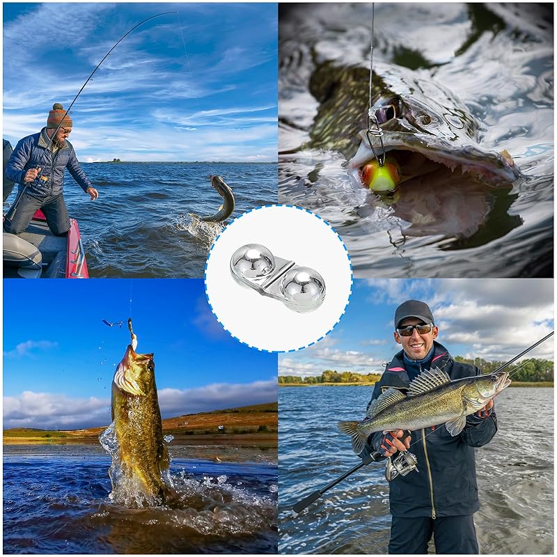 PATIKIL 1.2" Double Rattle Beads, 20 Pieces Catfish Rattle Plastic Shell, Built-in Ringing Beads Chunky Rig Catfish Plastic Fishing Beads Fishing