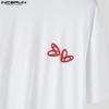 INCERUN Plus Size Men Short Sleeve Print Casual Loose T-shirts Tops