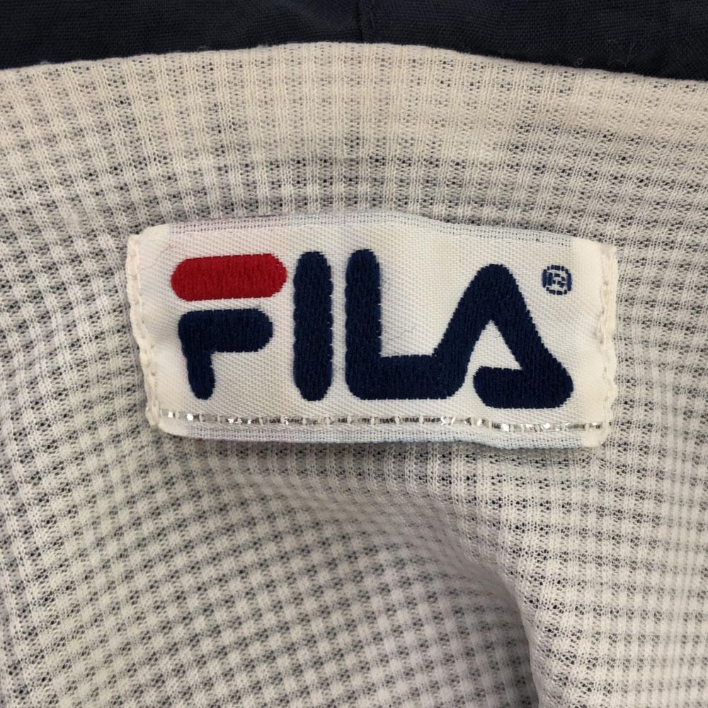 Fila 90s Logo Long Sleeve Half Zip Nylon Jacket S Pullover Hoodie Old Men's Used