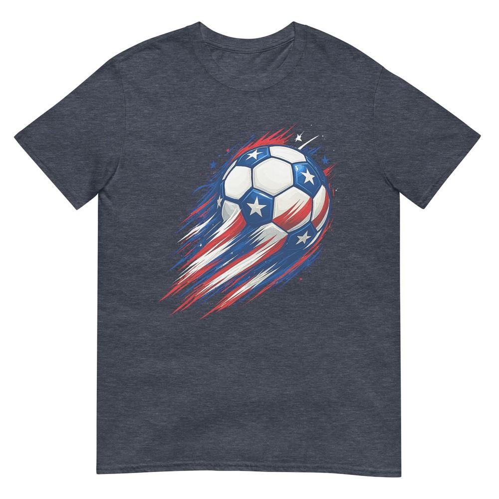 Retro Soccer 4th Of July Gifts Patriotic Red White Blue Boys TShirt