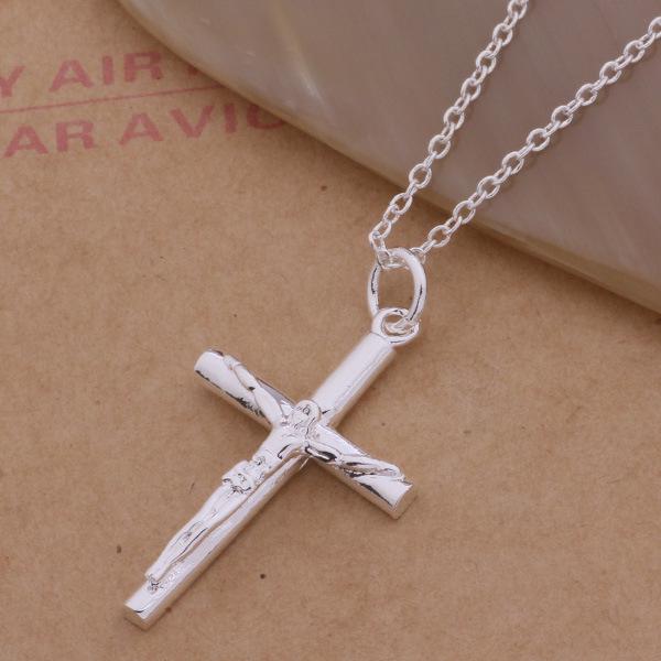925 Sterling Silver Plated Korean Fashion Body Cross Necklace