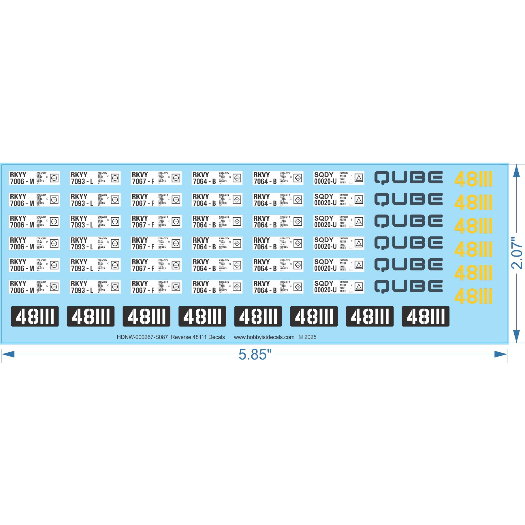 Reverse 48111 Decals - 1/87 - Water Decal