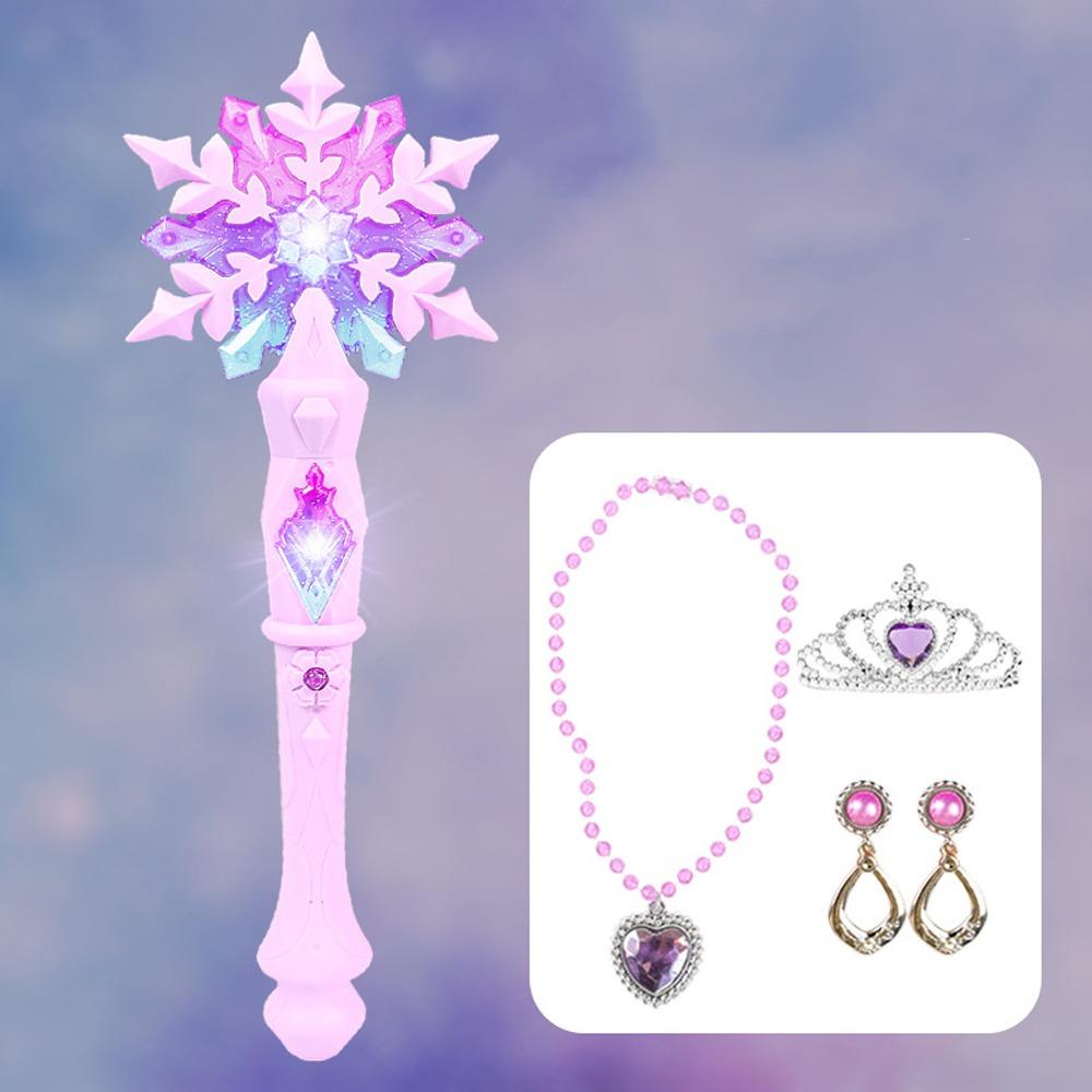 With Jewelry Set Light Up Snowflake Wand Glowing Sticks Flashing Snow Star Wands  Party Favor