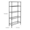 Basic 5-Tier Steel Shelf, Metal Rack, 794kg Load Capacity, 91.4cm Wide x 35.6cm Deep x 183cm High, Black