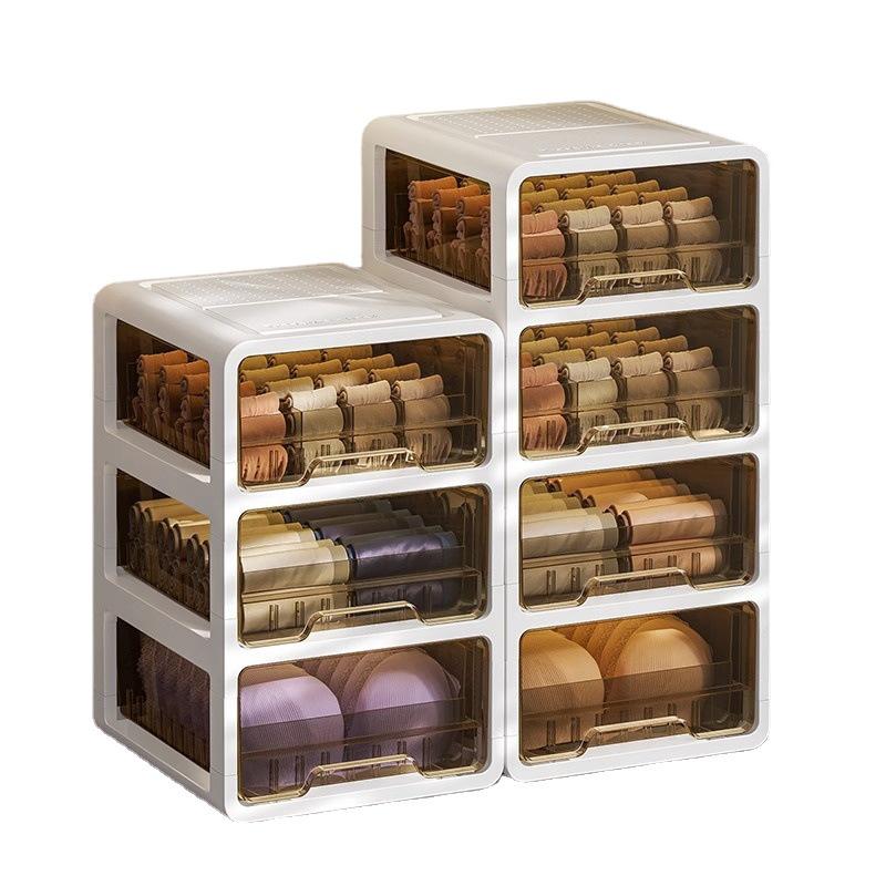 Three-in-One Drawer-Style Underwear, Sock & Panty Organizer Box
