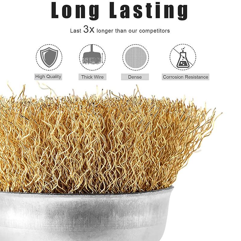 3/5 Stück Stiftform Stahlbürste 5 Stück Bohrmaschine Stahlbürstenrad mit Stiel Polieren und Rostentfernung Bohrmaschine Werkzeugzubehör