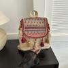 Small School Bag Ethnic Style Backpack Tassel Embroidery School Bag  Ladies/Girls