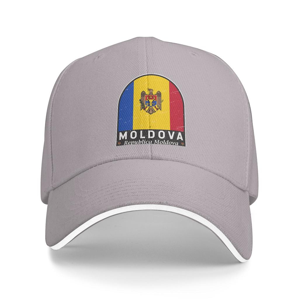 Moldova Flag Emblem Distressed Vintage Sun Baseball Cap Summer Unisex Adult Trucker Hat Sunscreen Stylish Gym Baseball Caps