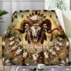 1PC Custom Name Native American Spirit Flannel Blanket Versatile,all-season Throw Suitable for the Living Room,bedroom,camping,travel,and Gift