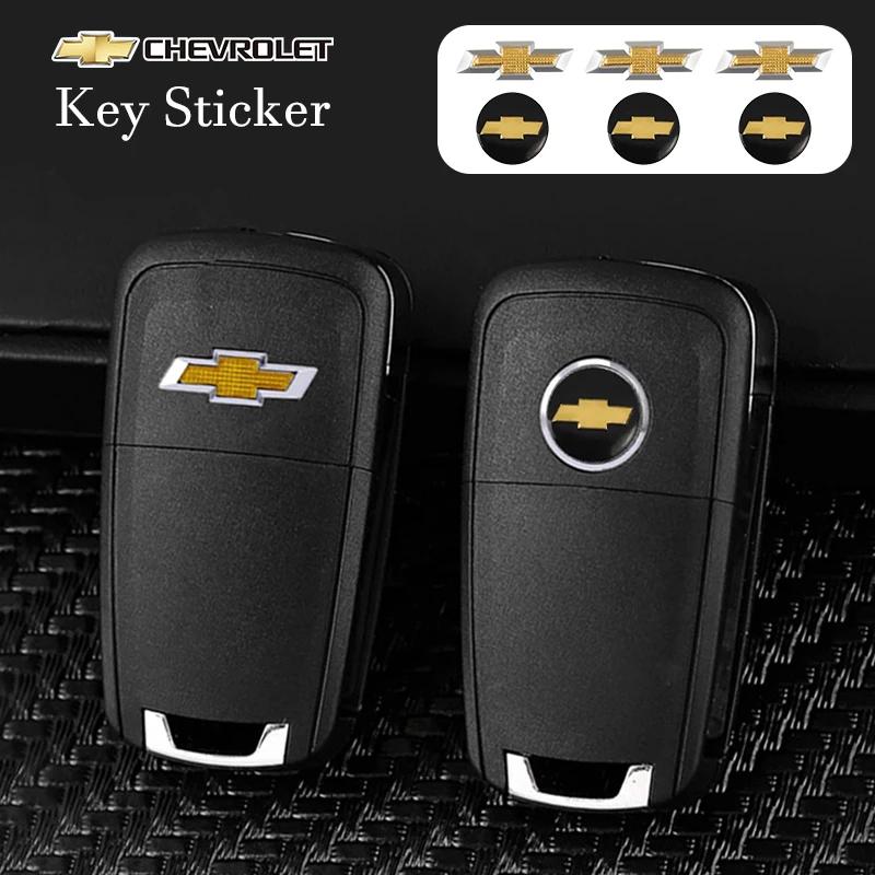 3D Metal Car Key Sticker Logo Emblem Logo/Steering Wheel Badge Stickers For Chevrolet Silverado Malibu Cruze Blazer Spark Aveo