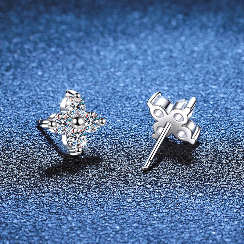 0.8ct D Color Moissanite Stud Earrings For Women Top Quality 100% 925 Silver Sparkling Wedding Jewelry