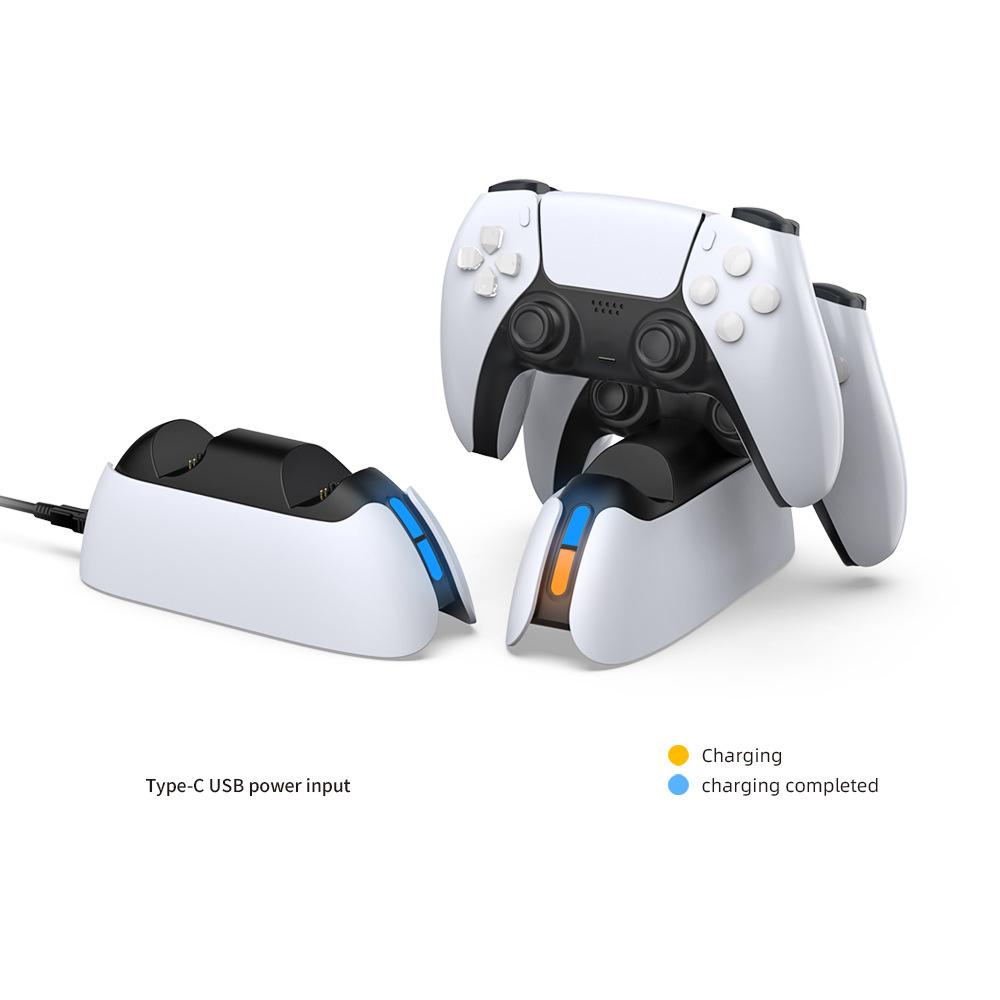 For PS5 Controller Charger Dual Controller Charging Stand with LED Indicator GTO