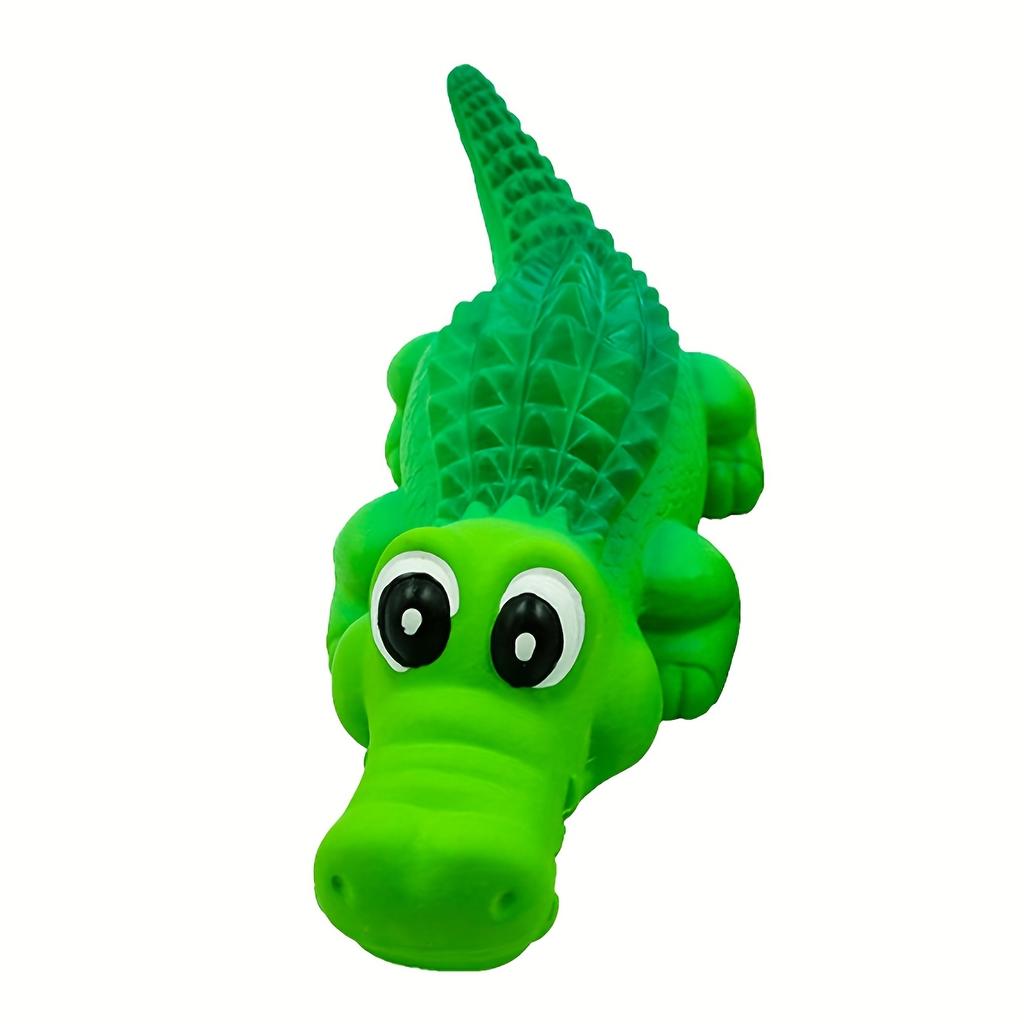 Durable Rubber Dog Chew Toy for Aggressive Chewers - Crocodile-Shaped Latex with Squeaky Sound,Suitable for All Breeds, Chew Toy