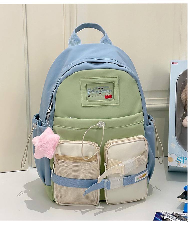School bag Mori dopamine color matching backpack for junior high school students Small fresh school bag Versatile high value American shoulder bag