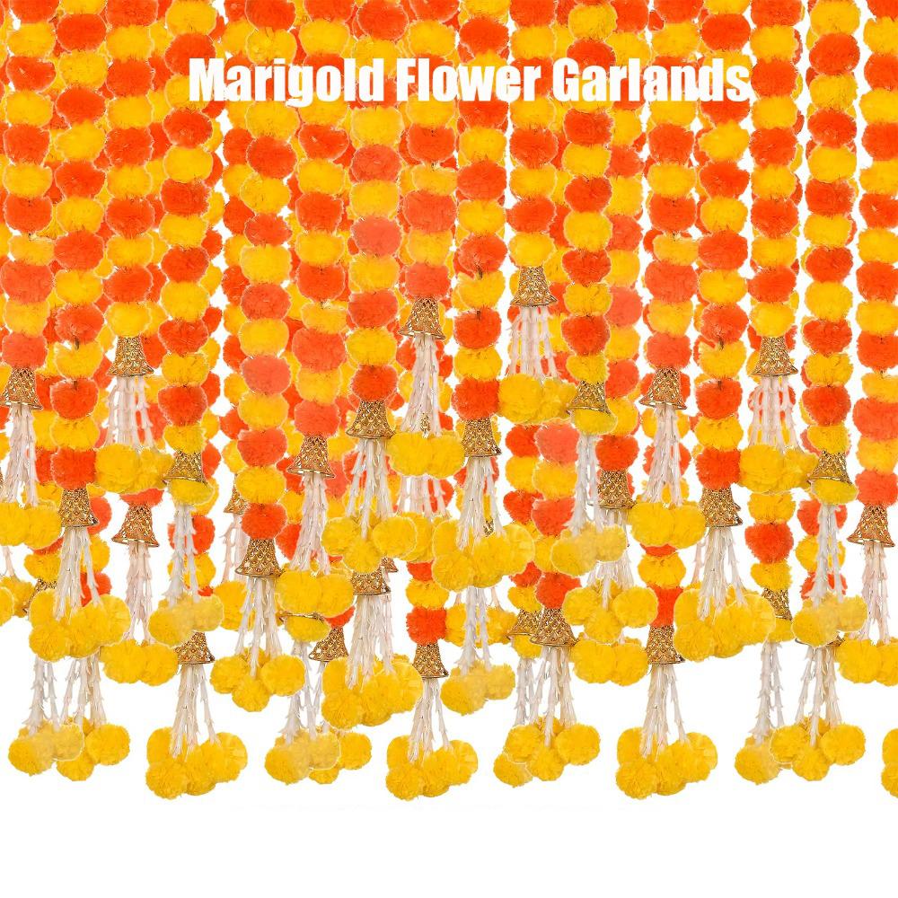 1.5m Marigold Garland Long Strands Artificial Fake Plant  for Halloween Day of The Dead
