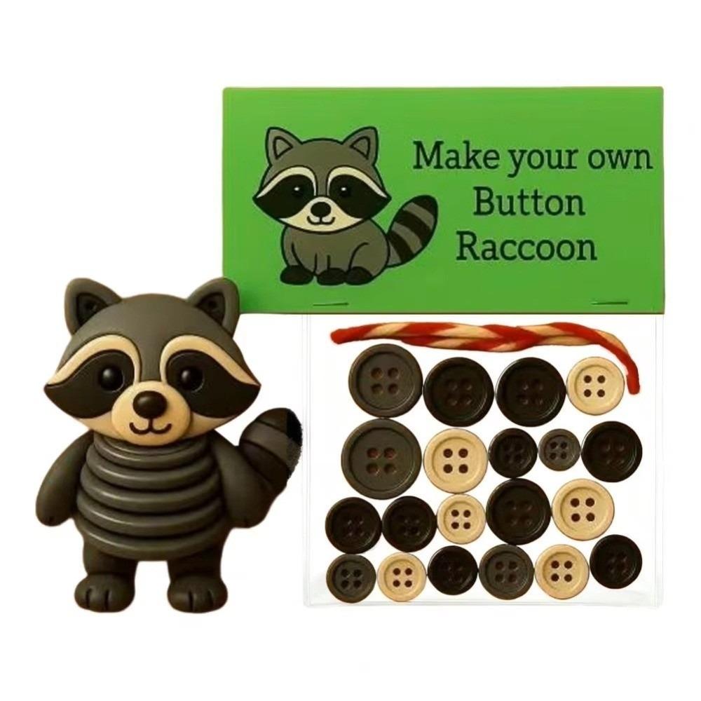 Handmade Christmas Button Ornament Making Set With Colorful Button String Creative DIY Button Ornaments Animal