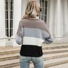 Vintage-Mode Elegante Casual Herbst und Winter frauen Colorblocking Langarm Pullover Außerhalb Der Weiblichen