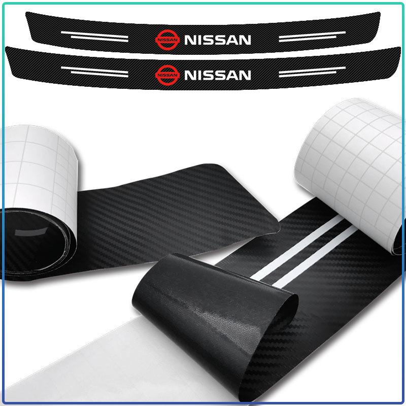 Kohlefaser-Emblem Auto Stoßstange Hinten Kofferraumschutz Aufkleber für Nissan Nismo Qashqai j11 Juke GTR X-Trail Patrol Micra Navara Tiida Murano