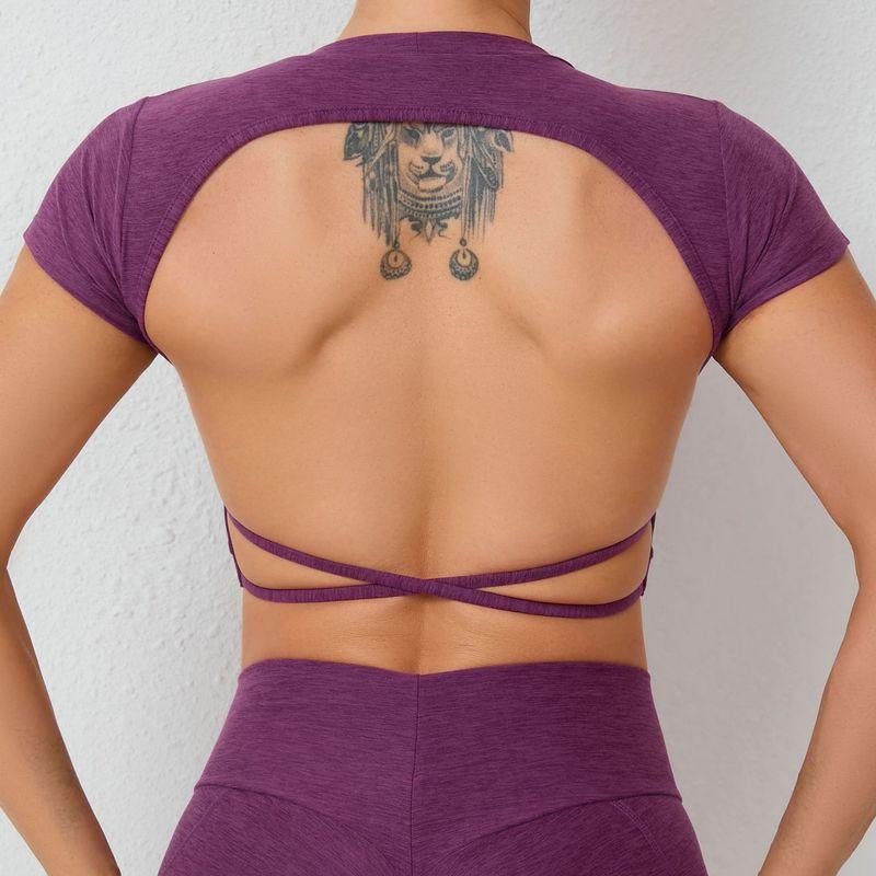 

Йога Высокая Поддержка Пузырчатая Текстура Плотный Бюстгальтер Спортивный Топ Dark purple XL