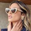 Vintage Cat Eye Sunglasses Women Letter Small Frame Sun Glasses Female Brand Designer Retro Shades Fashion