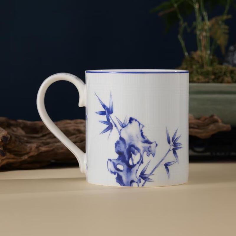 Forbidden City  Rising Higher  Blue & White Ceramic Mug