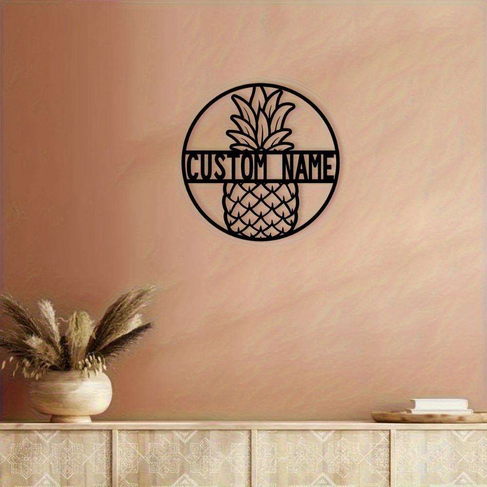 Ananas Metalen Bord Custom Familienaam Muurdecoratie Binnen Buiten Rustiek Cadeau