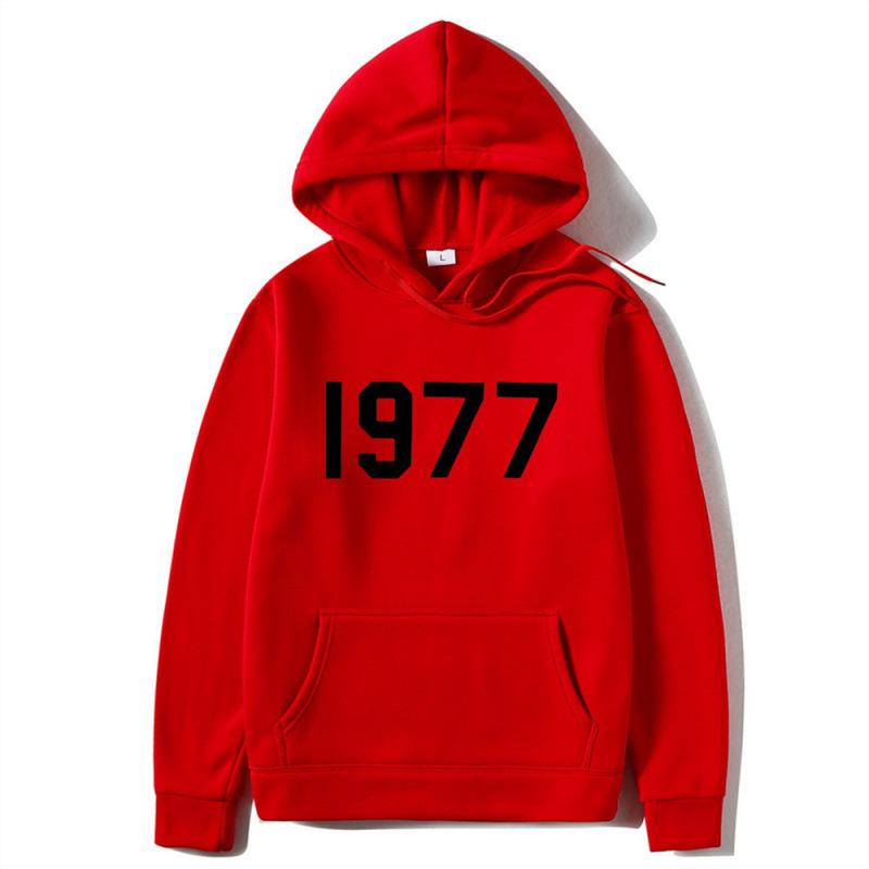 High Street 1977 Printed Couple Hooded Sweater Pullover Trendy Top Couple
