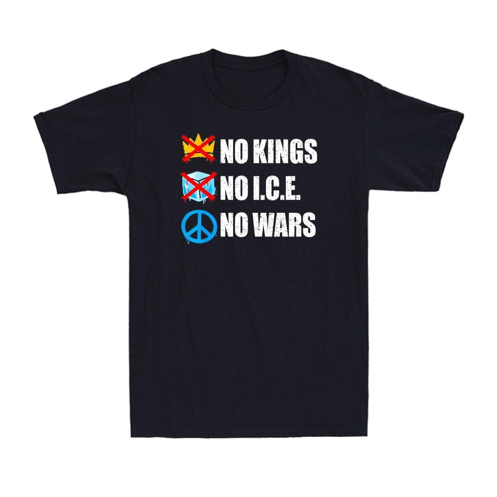 No Kings No ICE No Wars Resist Protest Vintage Men s T-Shirt M