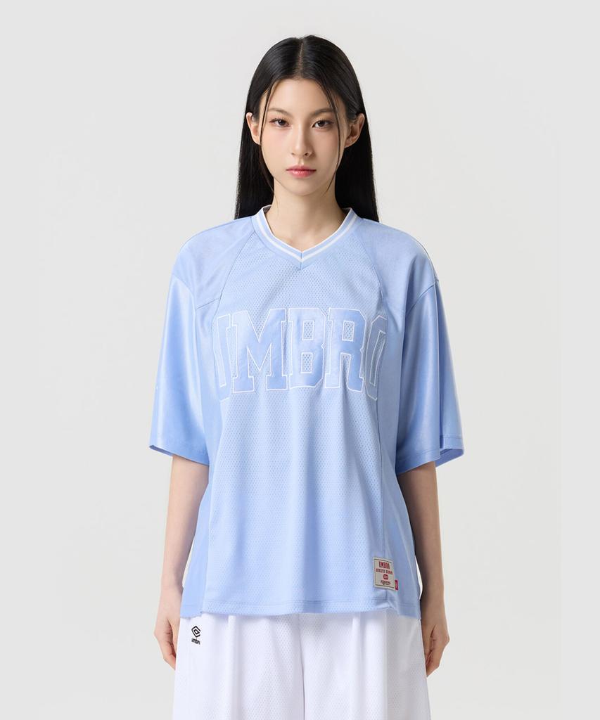 UMBRO Chant Mesh Women'S Graphic Short Sleeve T-Shirt Sky Blue Ur322Crs74